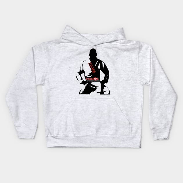 Kneeling Warrior AKT Combatives Jujitsu Kids Hoodie by AKTionGear